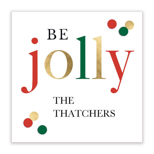 Be Jolly Square Gift Stickers